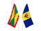 Barbados and Grenada flags