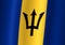 barbados national flag 3d illustration close up view