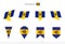 Barbados national flag collection, eight versions of Barbados vector flags