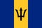 Barbados national flag, official flag of Barbados accurate colors