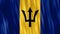 Barbados National Flag. Seamless loop animation closeup waving.