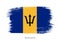 Barbados official flag in shape of brush stroke