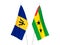 Barbados and Saint Thomas and Prince flags