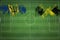 Barbados vs Jamaica Soccer Match, national colors, national flags, soccer field, football game, Copy space