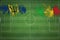 Barbados vs Mali Soccer Match, national colors, national flags, soccer field, football game, Copy space