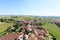 Barbaresco town aerial view, Langhe, Italy