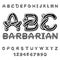 Barbarian font. norse medieval ornament Celtic ABC. Traditional