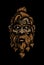 Barbarian man head in black background