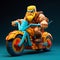 Barbarian Scooter: 3d Printed G.i. Joe Style Toy With Aggressive Digital Illustration