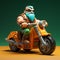 Barbarian Scooter: G.i. Joe Style 3d Printed Toy With Aggressive Digital Illustration