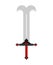 Barbarian Sword isolated. glaive warrior. Ancient blade saber. Slashing weapon Knight vector illustration