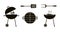 Barbecue black element, BBQ Time Grill icon on white background