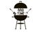 Barbecue black element, BBQ Time Grill icon on white background