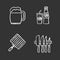 Barbecue chalk icons set