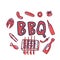 Barbecue composition with text. Vector design.