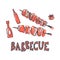 Barbecue composition with text. Vector design.