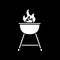 Barbecue dark mode glyph icon