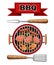 Barbecue design elements grill top view burning coals bbq picnic cooking device with meat fish and sausages illustration is