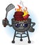 Barbecue Grill Cartoon Character with Attitude
