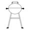 Barbecue grill equipment for cook isolated in black and white