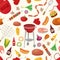 Barbecue and Grill for Home Party or Restaurant Background Pattern.