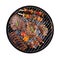 Barbecue grill with meat on white background