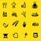 Barbecue Grill Yellow Silhouette icons
