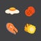 Barbecue icons set. Grill food, bbq, roast, steak cartoon vector illustration.