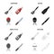 Barbecue, knife, rest, and other web icon in cartoon style.Blade, kitchen, plastic, icons in set collection.