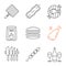 Barbecue linear icons set