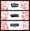 Barbecue meat sausages vector sketch banners set
