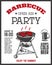 Barbecue open air party flyer template. Grill with kitchen tools