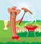 Barbecue Party, Cheerful sausage - funny invitation