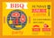 Barbecue party invitation. BBQ template flyer