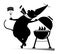 Barbecue and rat or mouse illustration