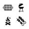 Barbecue. Simple Related Vector Icons
