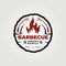 Barbecue smoke & grill logo vector illustration design