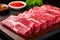 Barbecue Steak raw Japanese Wagyu beef a5 , There is fat between the meat.