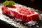 Barbecue Steak raw Japanese Wagyu beef a5 , There is fat between the meat.