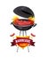 Barbecue Tasty Brazier Set Vector Illustration