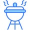 barbecue vector Blue outline