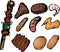 Barbecued meats illustration