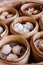 Barbecued pork buns served in steamer baskets with many kind of Dim sum