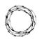 Barbed Wire Circle Isolated on White Backgground. Stylized Prison Concept. Symbol of Not Freedom. Metal Frame Circle