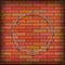Barbed Wire Circle on Red Brick Background. Stylized Prison Concept. Symbol of Not Freedom. Metal Frame Round