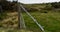 Barbed wire fencing on the moorland