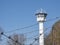 Barbed wire with watchtower former border