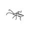 Barbel beetle black line icon.