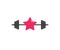 barbel fitness gym star weight lifting logo design