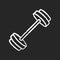 Barbell chalk white icon on black background